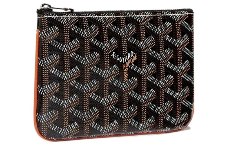 

GOYARD Сенат холщовый клатч мини кошелек для карт из телячьей кожи унисекс коричневый