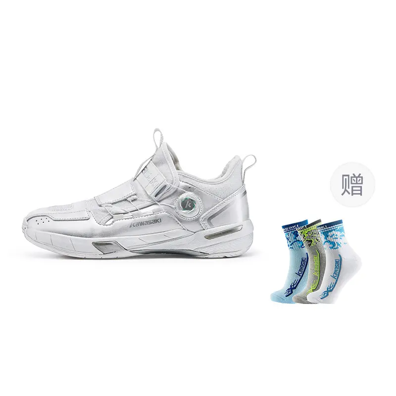 

Кроссовки для бадминтона Traverse 2.0 унисекс средней высоты Kawasaki, цвет Space Silver+Rainbow Blue Badminton Socks
