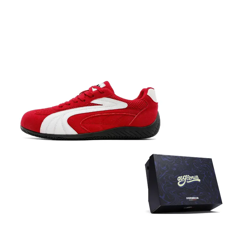 

OUGLEMEN Мужские повседневные легкие противоскользящие износостойкие низкие кеды красные, цвет Red