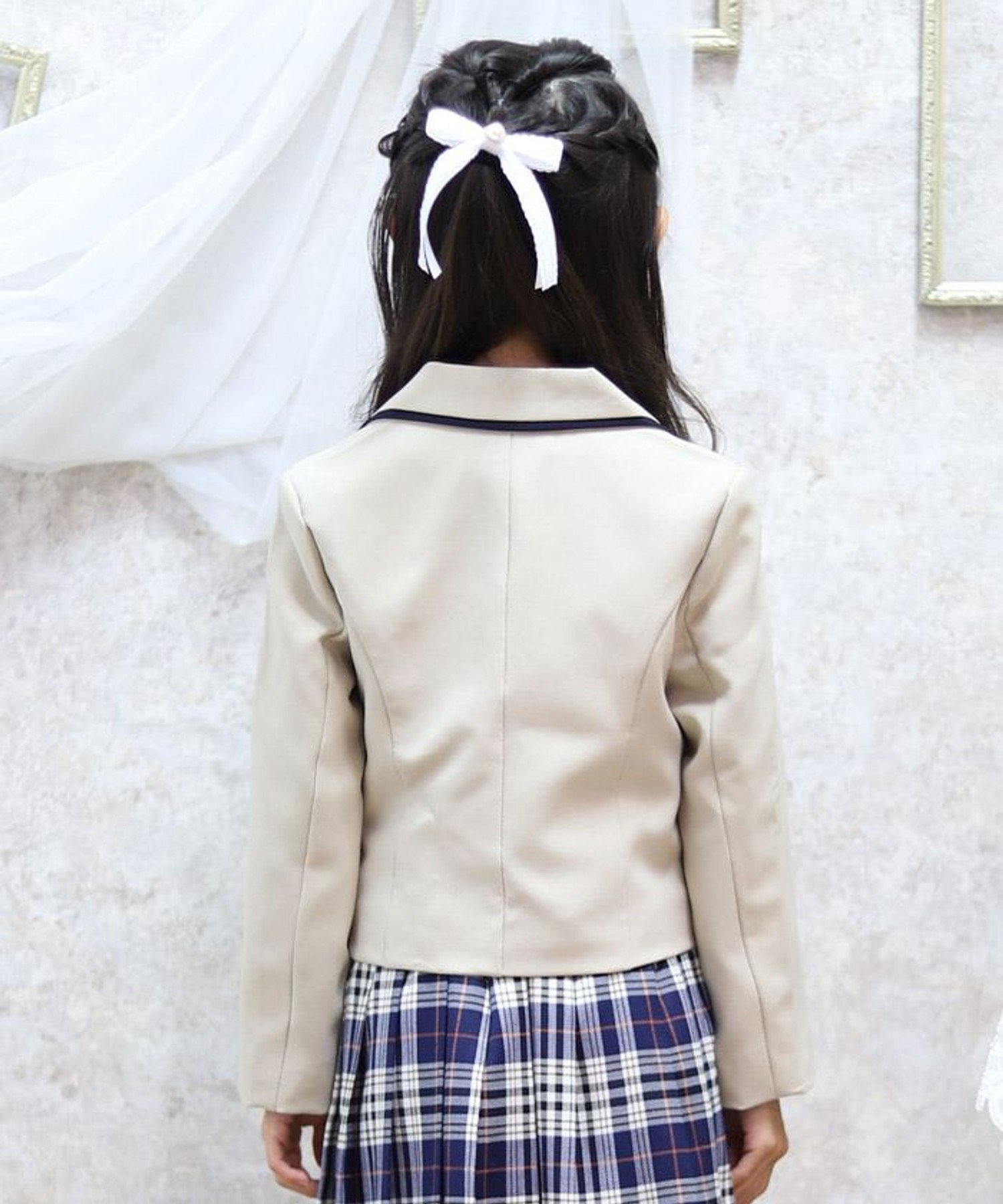 Приталенный жакет, подобранный по цветовой гамме Axes femme kids, Beige — фото 3