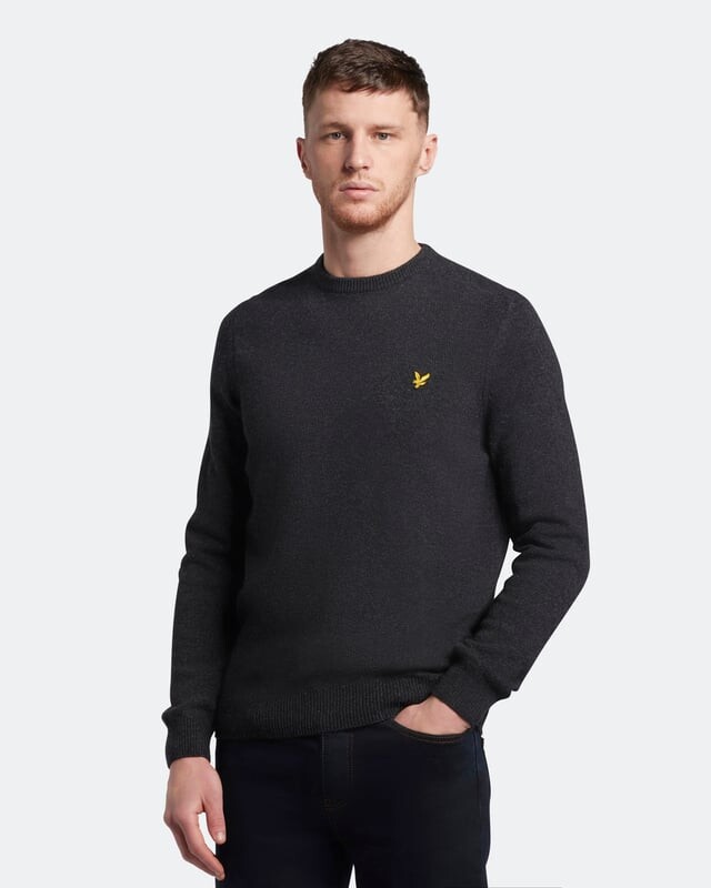 

Свитер с круглым вырезом из овечьей шерсти серого цвета Lyle & Scott, серый