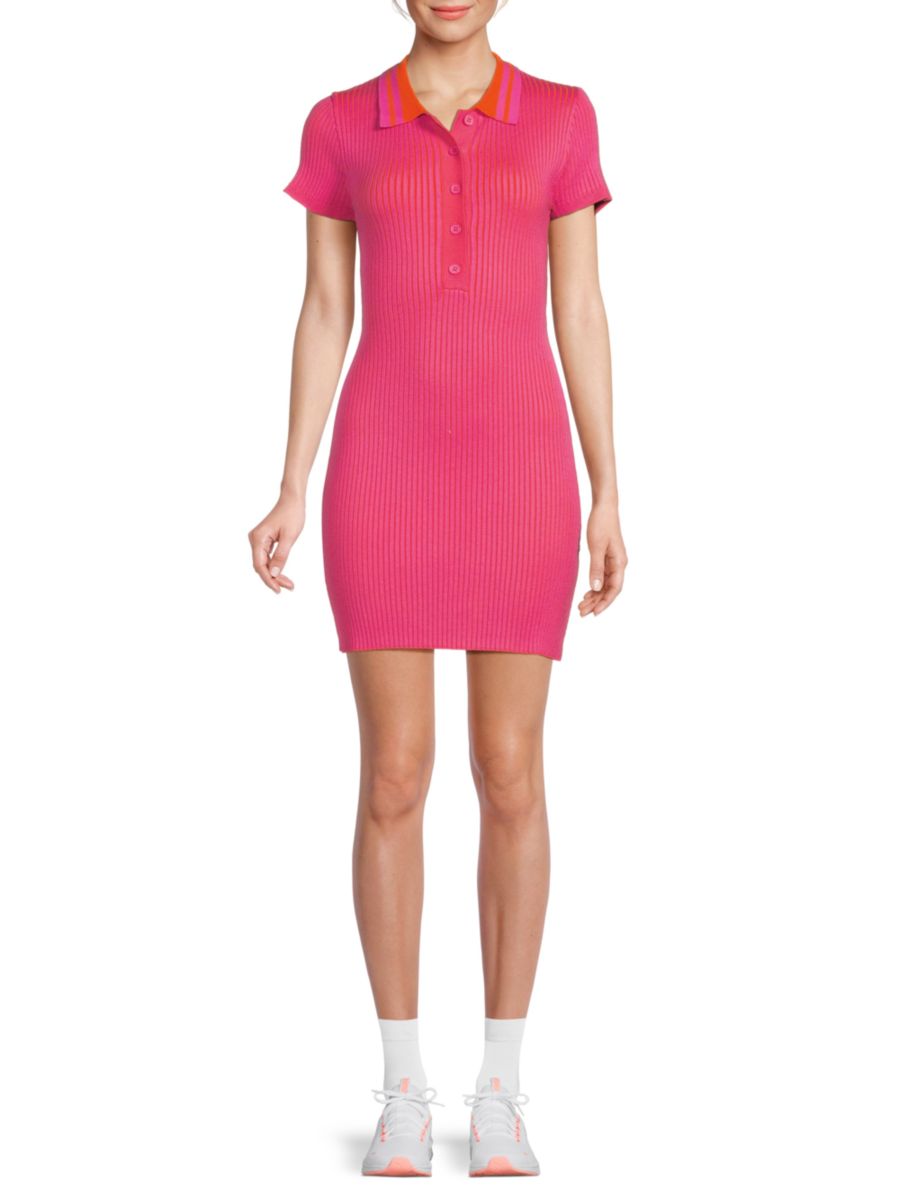 

Платье-мини Presley Ribbed Polo Bodycon Beach Riot, розовый/мульти