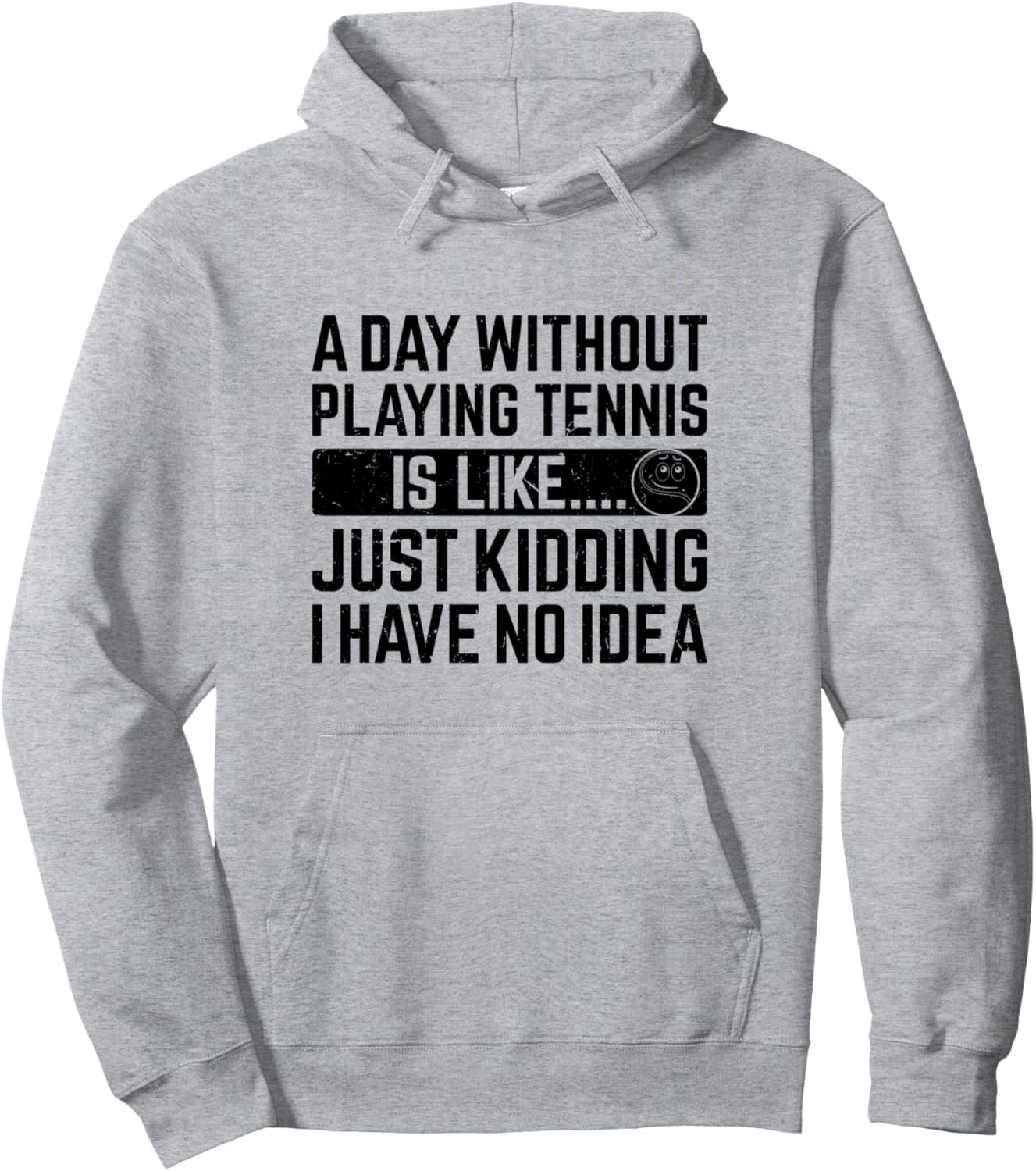 

День без тенниса... Худи с теннисной тематикой Tennis Player Tennis Lover Tennis Quotes, серый