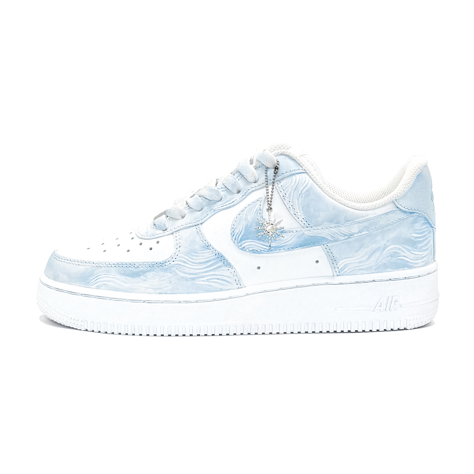 

Air Force 1 Blue Sea, First Culture устойчивые к истиранию нескользящие низкие скейтборд кроссовки мужские blue white Nike, синий белый