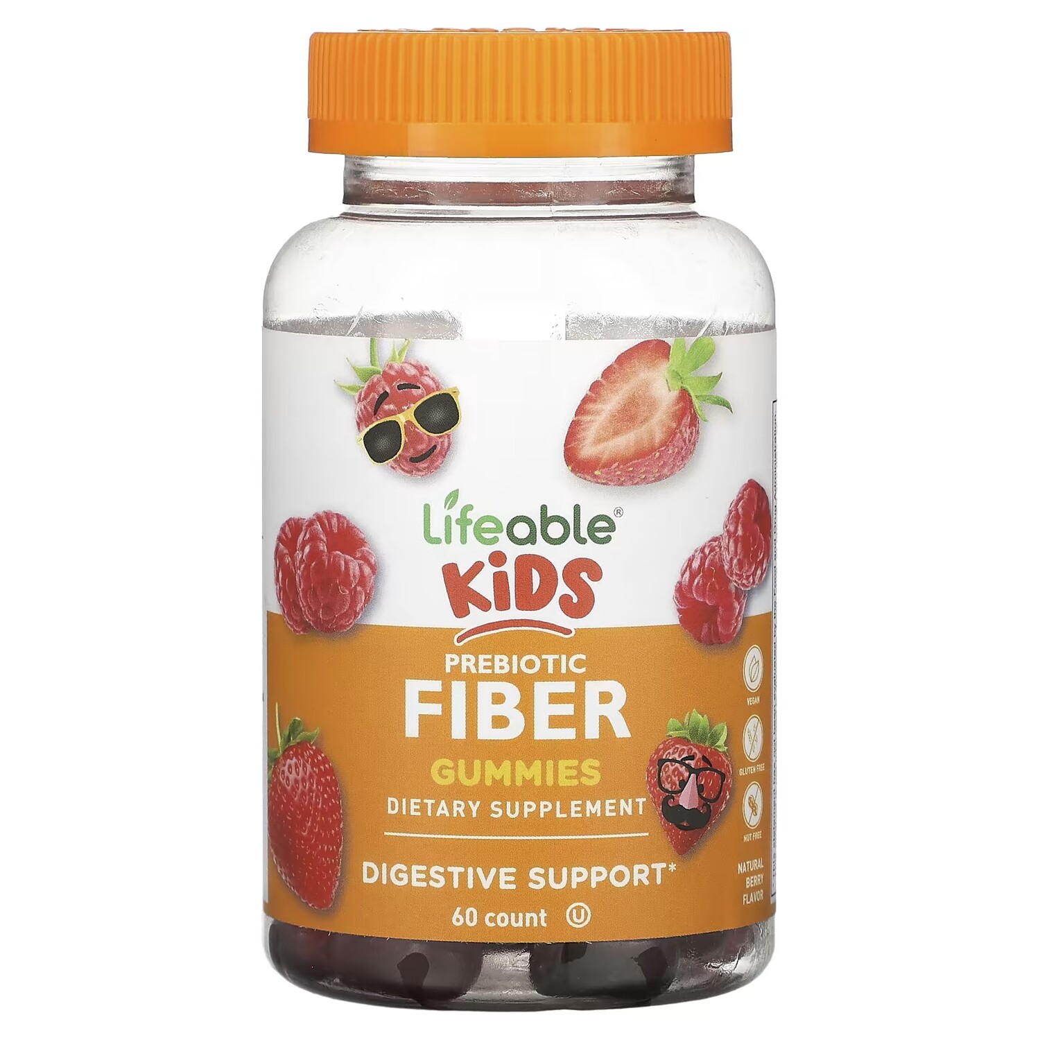 

Добавка Lifeable Kids Prebiotic Fiber с ягодным вкусом, 60 жевательных таблеток