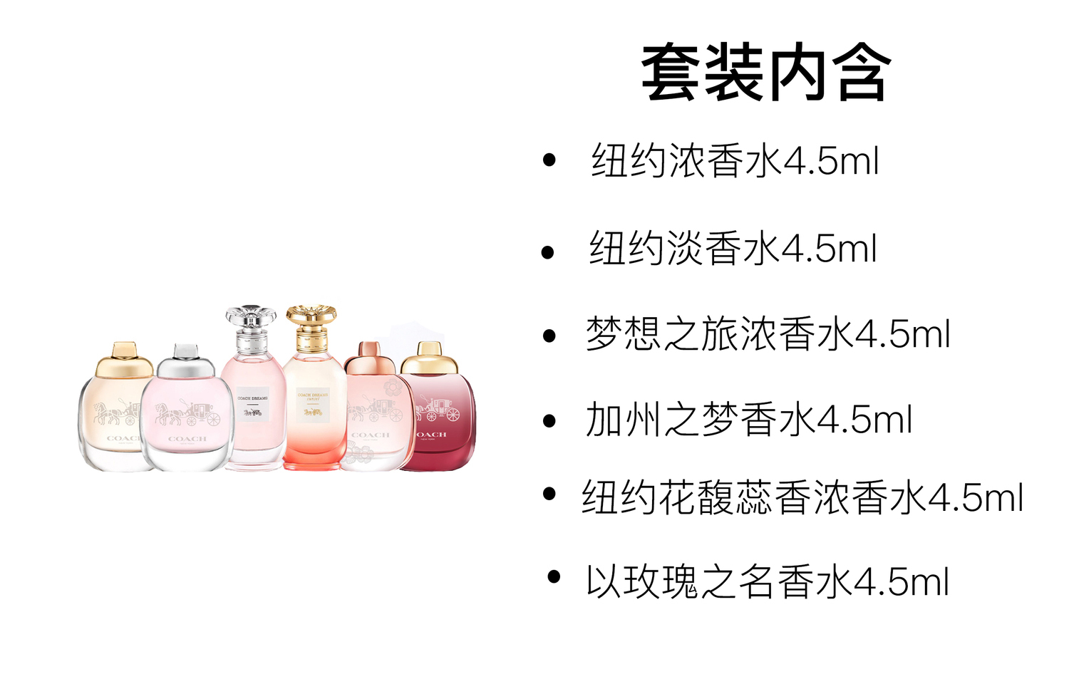 Набор духов new york dream tour, eau de parfum edp eau de toilette, шесть предметов COACH — фото 2