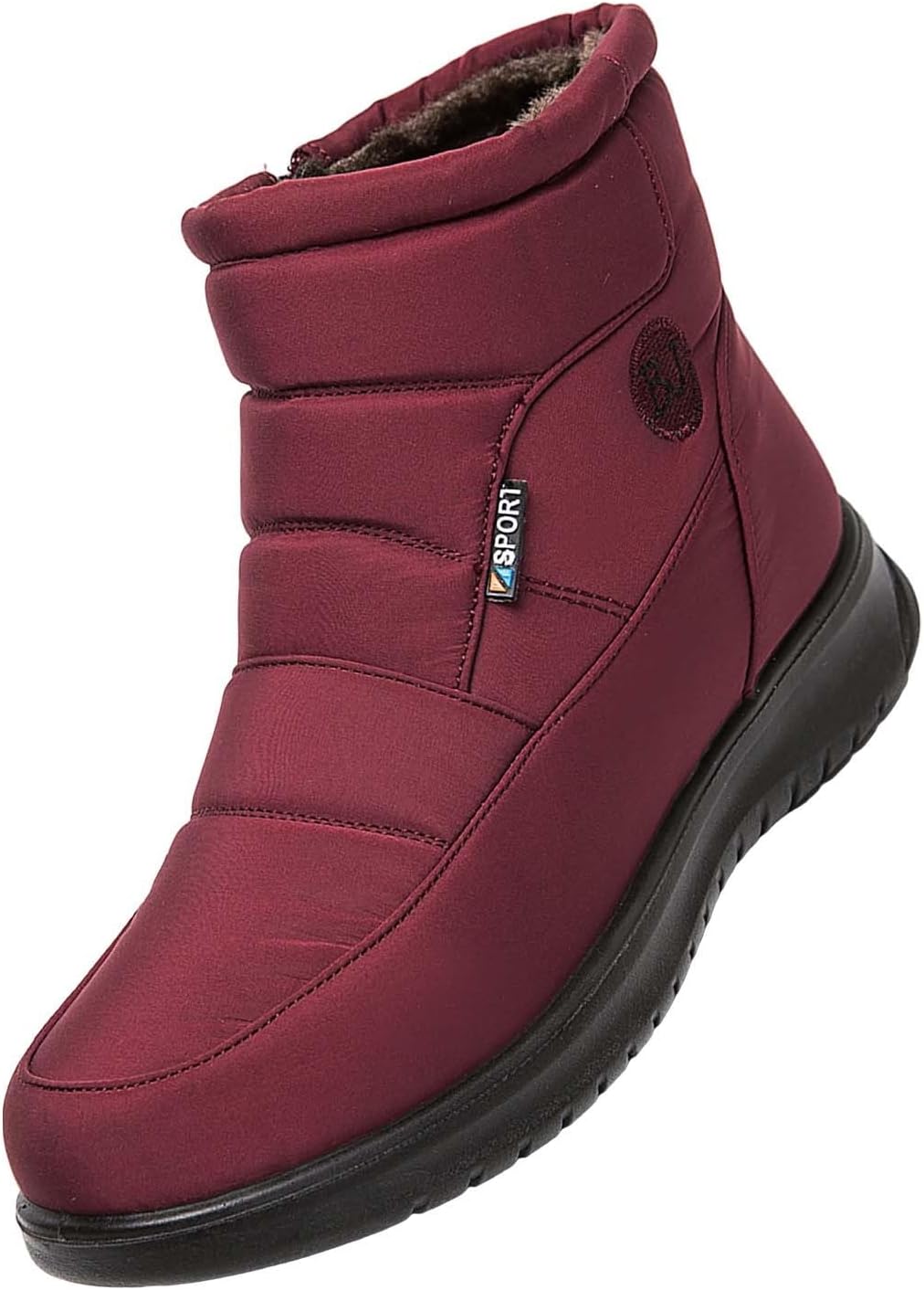 

Высокие хлопковые зимние ботинки унисекс, повседневные, легкие, с флисовой подкладкой, однотонные, теплые, толстые, для улицы Generic, красный