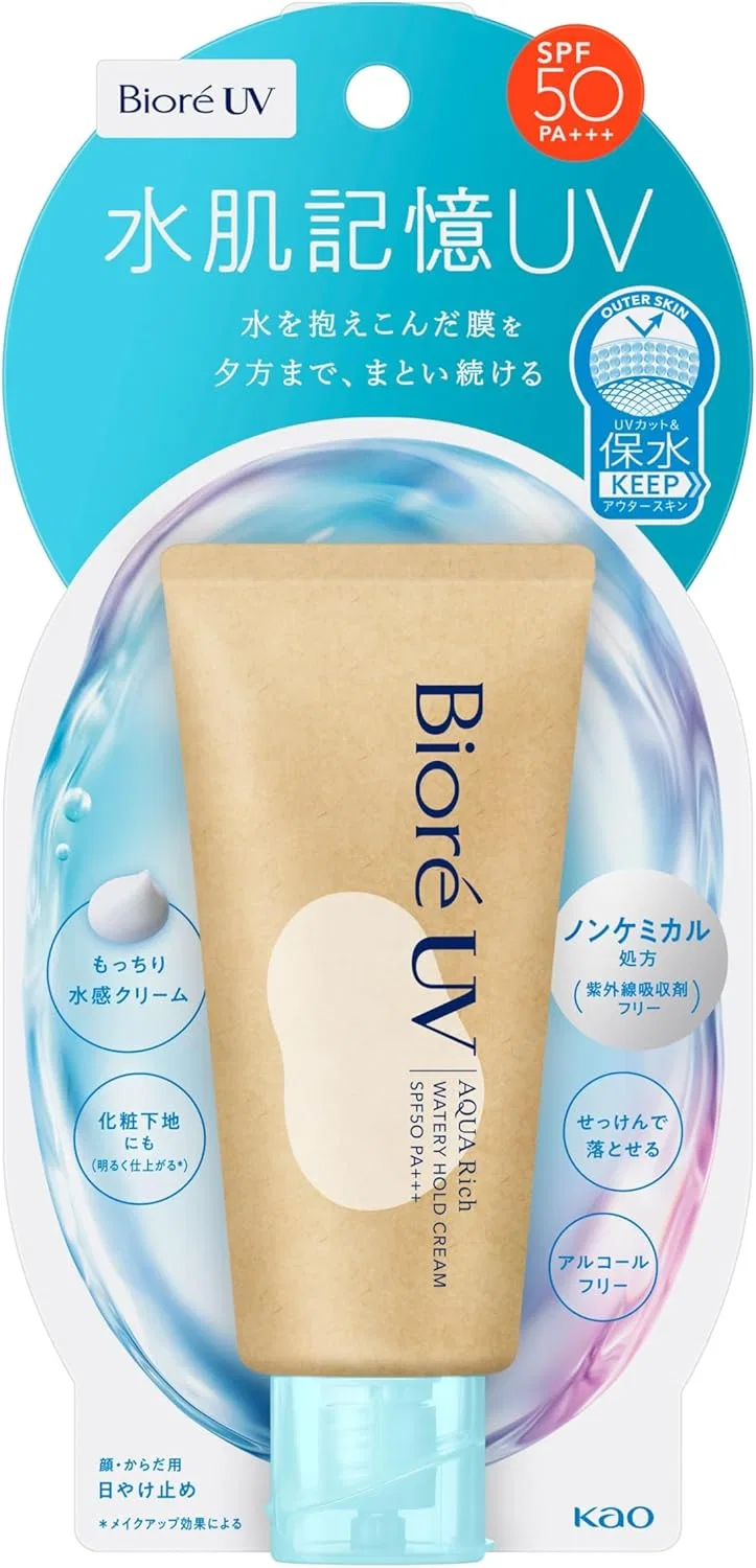 Солнцезащитный крем Biore UV Aquarich Watery Hold Cream, 50 г, SPF50 — фото 2
