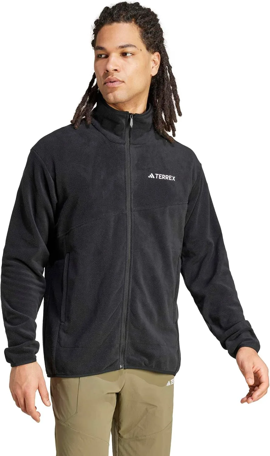 Мужская флисовая куртка Adidas Terrex с разноцветным принтом и застежкой-молнией (1 шт.) — фото 2