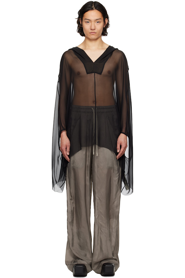 

Голливудский кафтан с капюшоном худи Rick Owens, черный