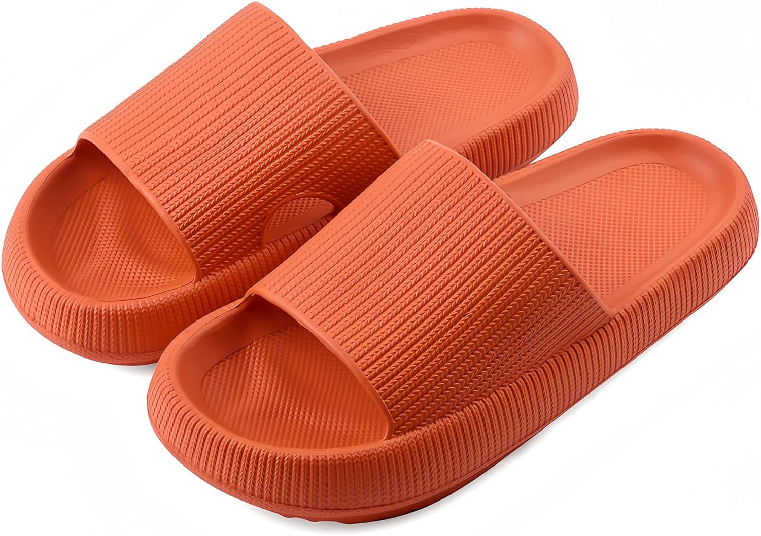 

Шлепацы для женщин и мужчин, подушка, тапочки, шлепанцы для душа, домашние шлепанцы, быстросохнущие, с нескользящей толстой пеной Vonmay, оранжевый