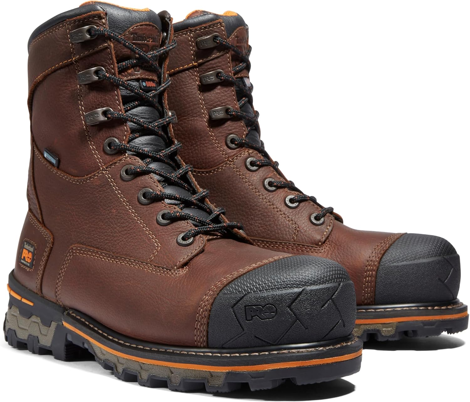 Timberland PRO мужские рабочие ботинки Boondock 8 дюймов с композитным защитным носком и водонепроницаемостью, Brown-2024 New — фото 2