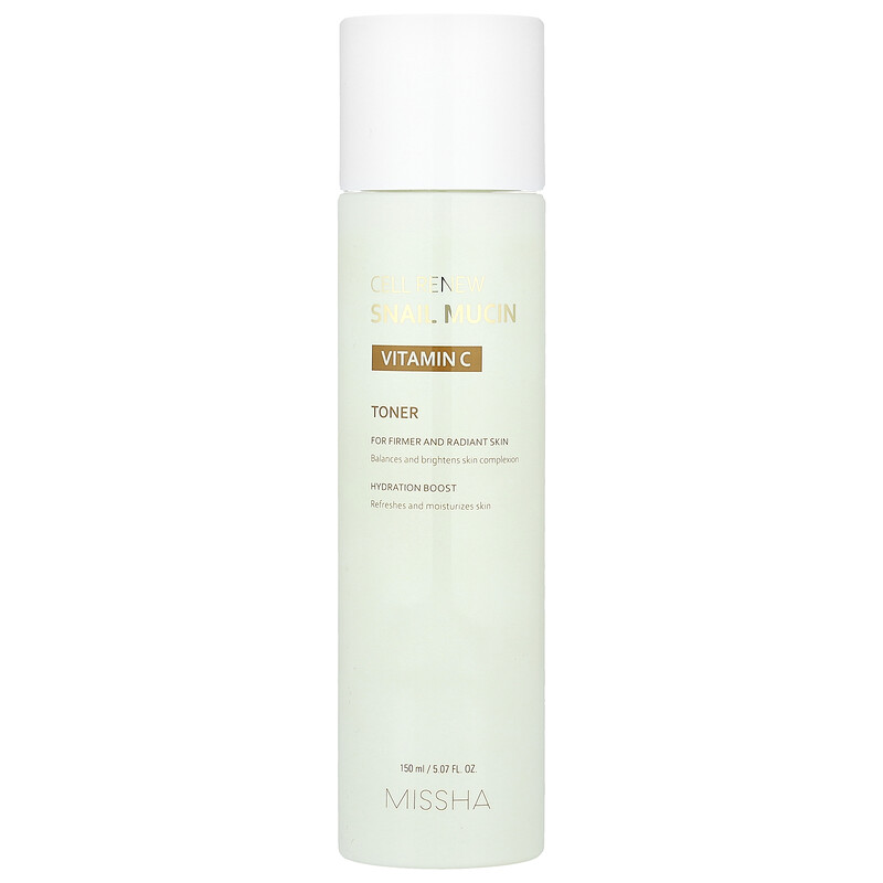 

Missha, Cell Renew Snail Mucin, тоник с витамином C, 150 мл (5,07 жидк. Унции)
