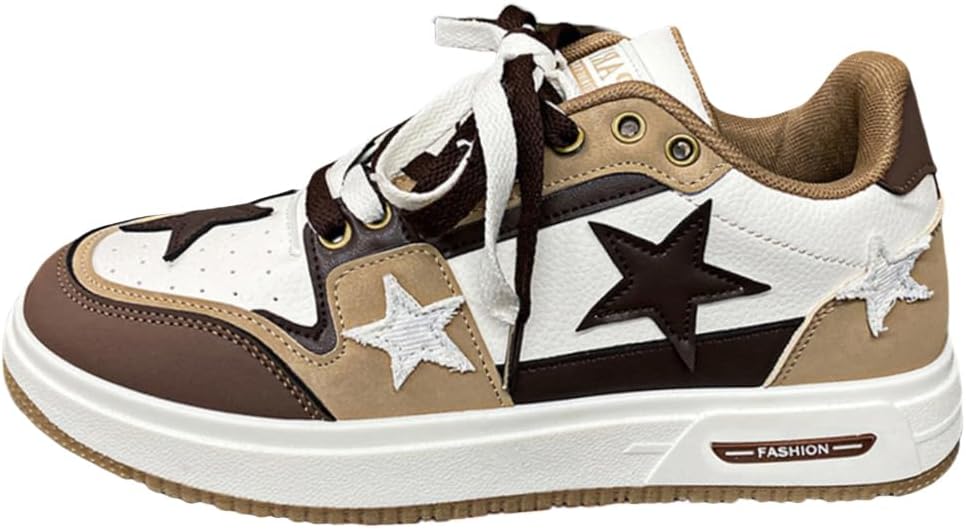 

Винтажные массивные кроссовки для мужчин, модные повседневные Y2K скейт-кеды, корейский стиль, ретро платформенные кроссовки Star Lexamen, коричневый