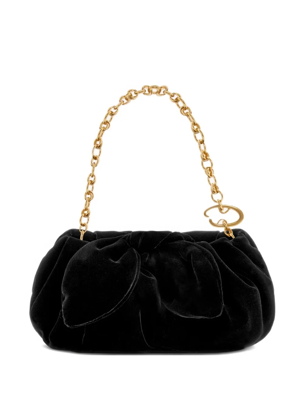

Мини-клатч Velvet Bow Oscar de la Renta, черный