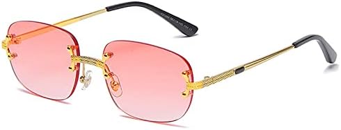 

Популярные солнцезащитные очки 2027 года, маленькие, прямоугольной формы, в стиле ретро, ​​без оправы, с зеркальным покрытием, защита от УФ-излучения UV400 MTZJH, Red Gradient