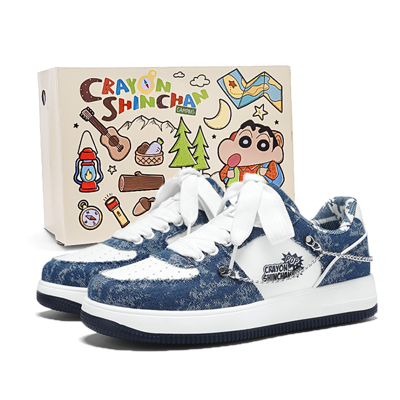 

Crayon Shinchan Скользоустойчивые износостойкие легкие дышащие лоу-топ скейтбордские кеды мужские деним блю, цвет Denim Blue