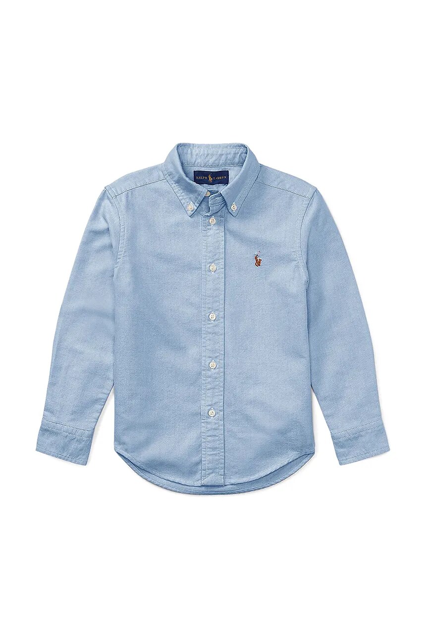 

Детская хлопковая рубашка Polo Ralph Lauren, синий