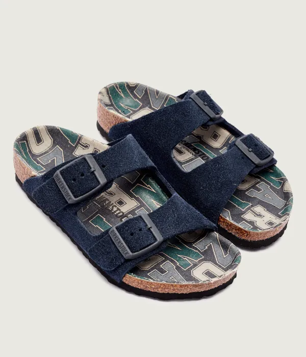 Тапочки из кожи Аризона Narrow fit Birkenstock, синий — фото 2