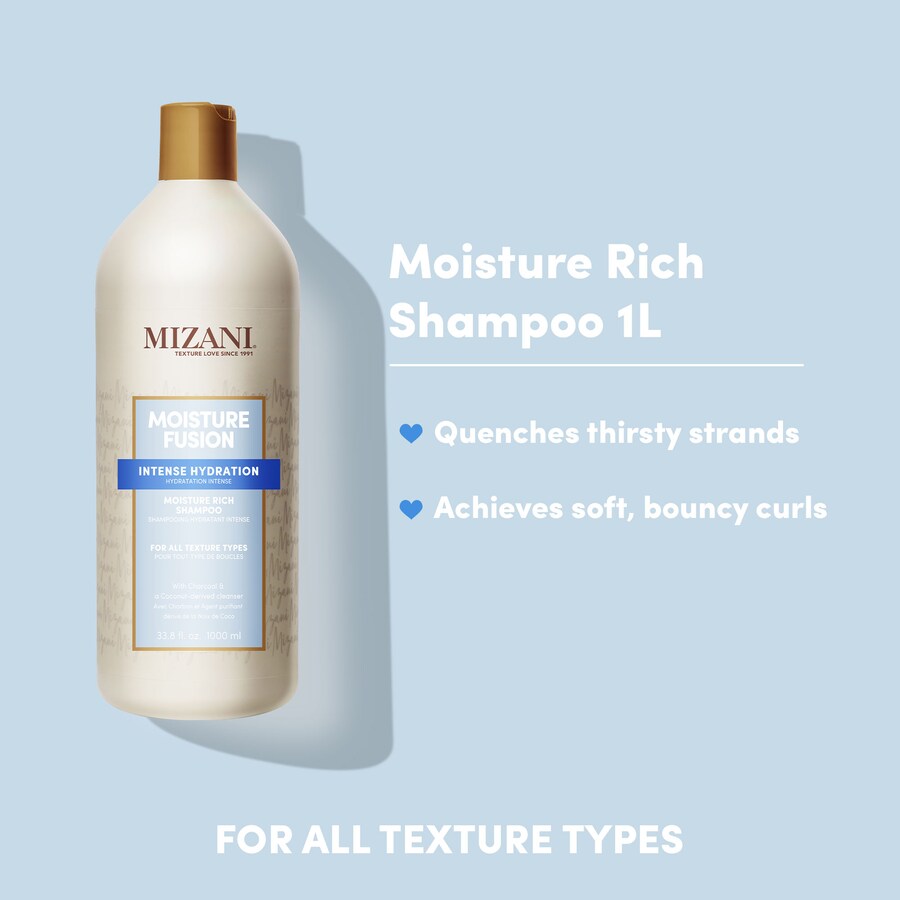 Увлажняющий шампунь Moisture Fusion Moisture Rich Mizani, 33.8 oz /1000 mL — фото 2