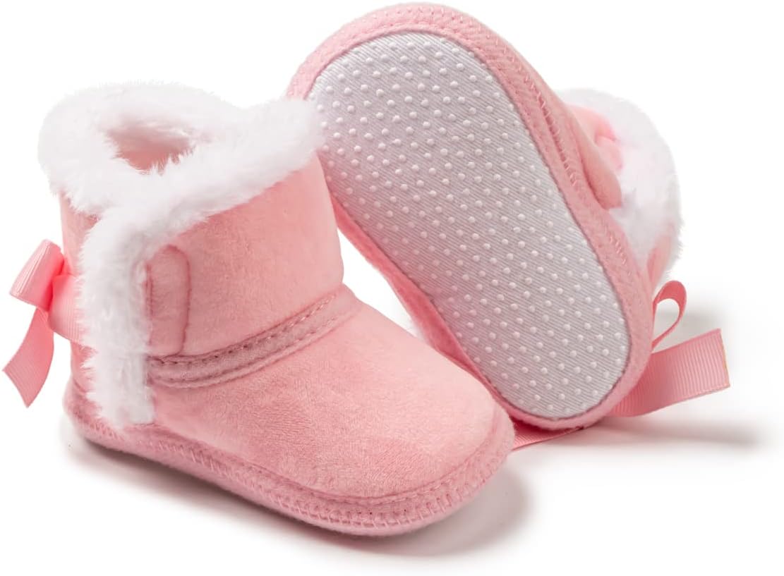 

Детские универсальные теплые ботинки с меховой подкладкой, мягкие, зимние для малышей, с нескользящей резиновой подошвой, зимние пинетки для малышей Zoolar, B4/Pink