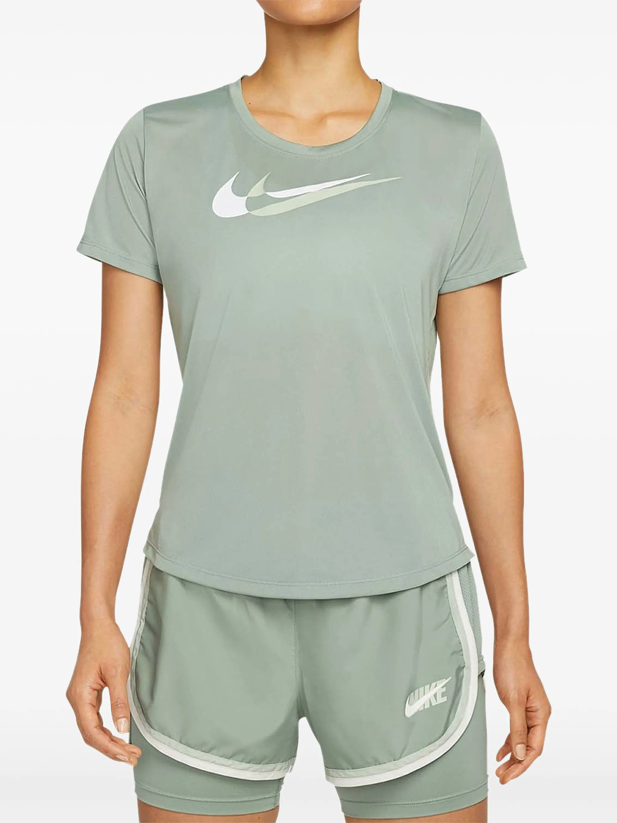Футболка Dri-Fit Swoosh Run Nike, зеленый — фото 2