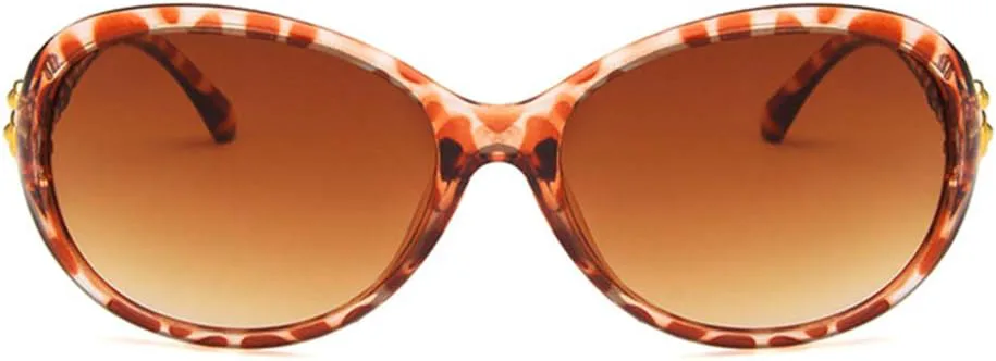 

Солнцезащитные очки Shiratori женские, ретро, ​​ярко-черные, для отдыха и путешествий, овальные, неполяризованные, с защитой от УФ-излучения UV400, Leopard Brown