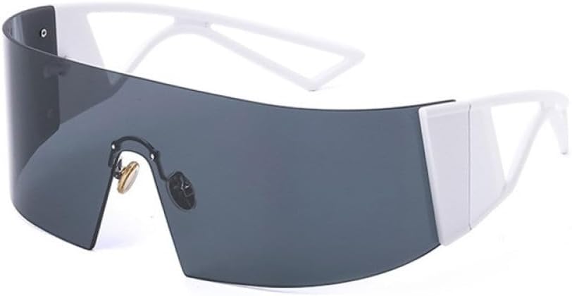 

Большие спортивные солнцезащитные очки без оправы для женщин, защитные очки с обтекаемой формой для мужчин, цельные ветрозащитные солнцезащитные очки UOVSAW, C5 White Gray