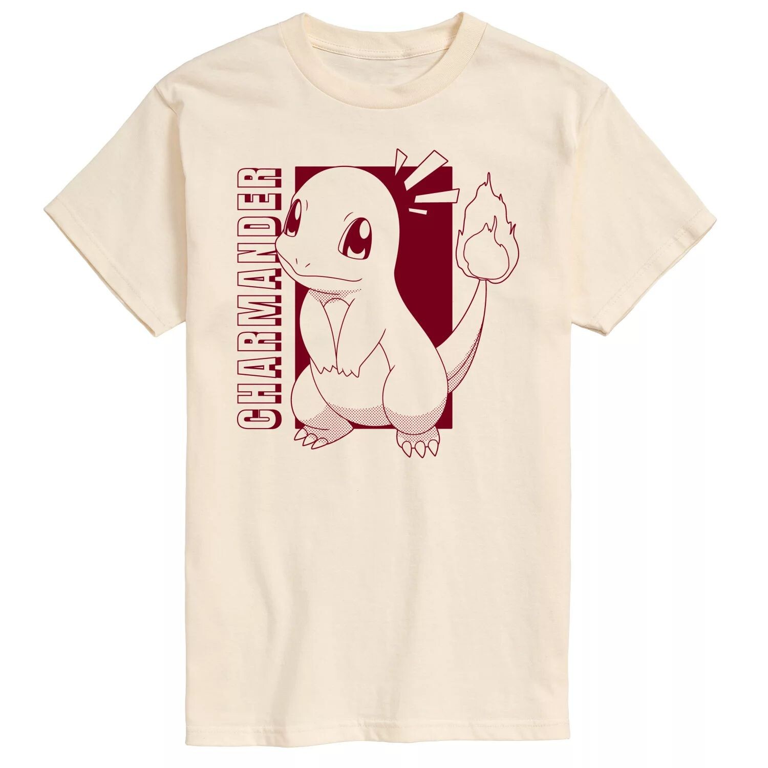 

Мужская футболка с цветными блоками и рисунком Pokemon Charmander Licensed Character