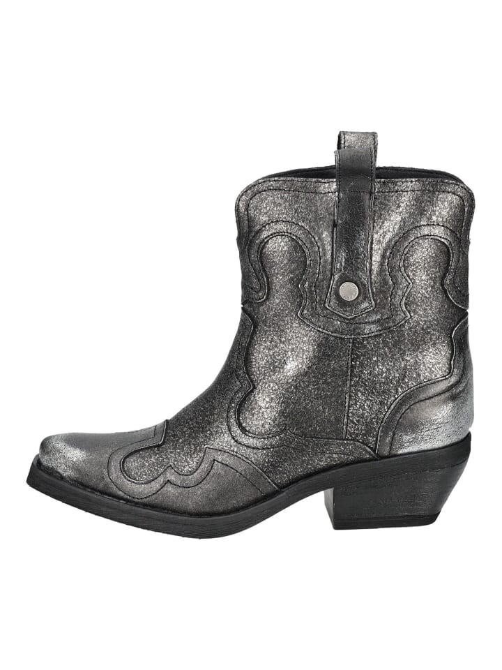 Ботинки женские Steve Madden на каблуке в ковбойском стиле, серебряный — фото 2