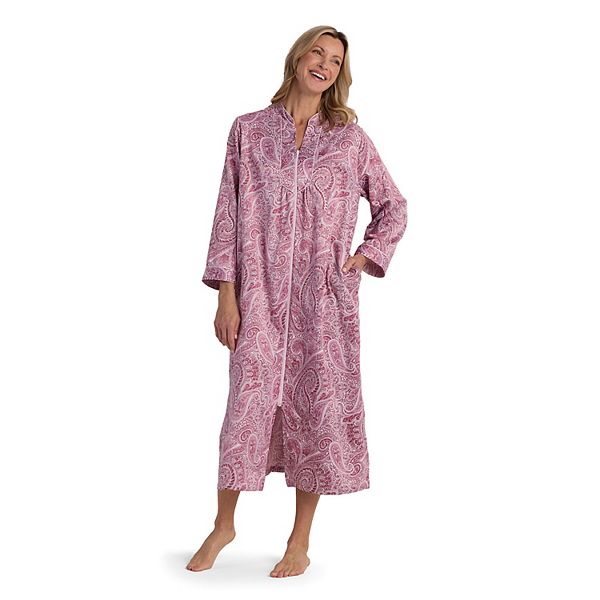 

Женский длинный халат из сатина с подкладкой Miss Elaine Essentials, Burgundy Paisley