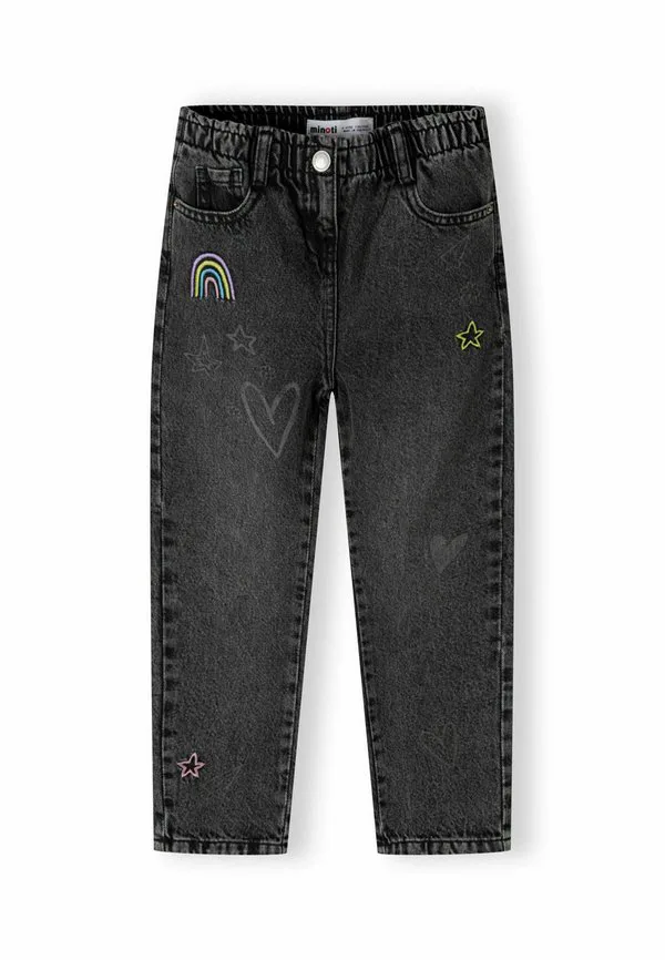 Джинсы с эластичным поясом и принтом, зауженного кроя. Minoti, Black Denim — фото 2