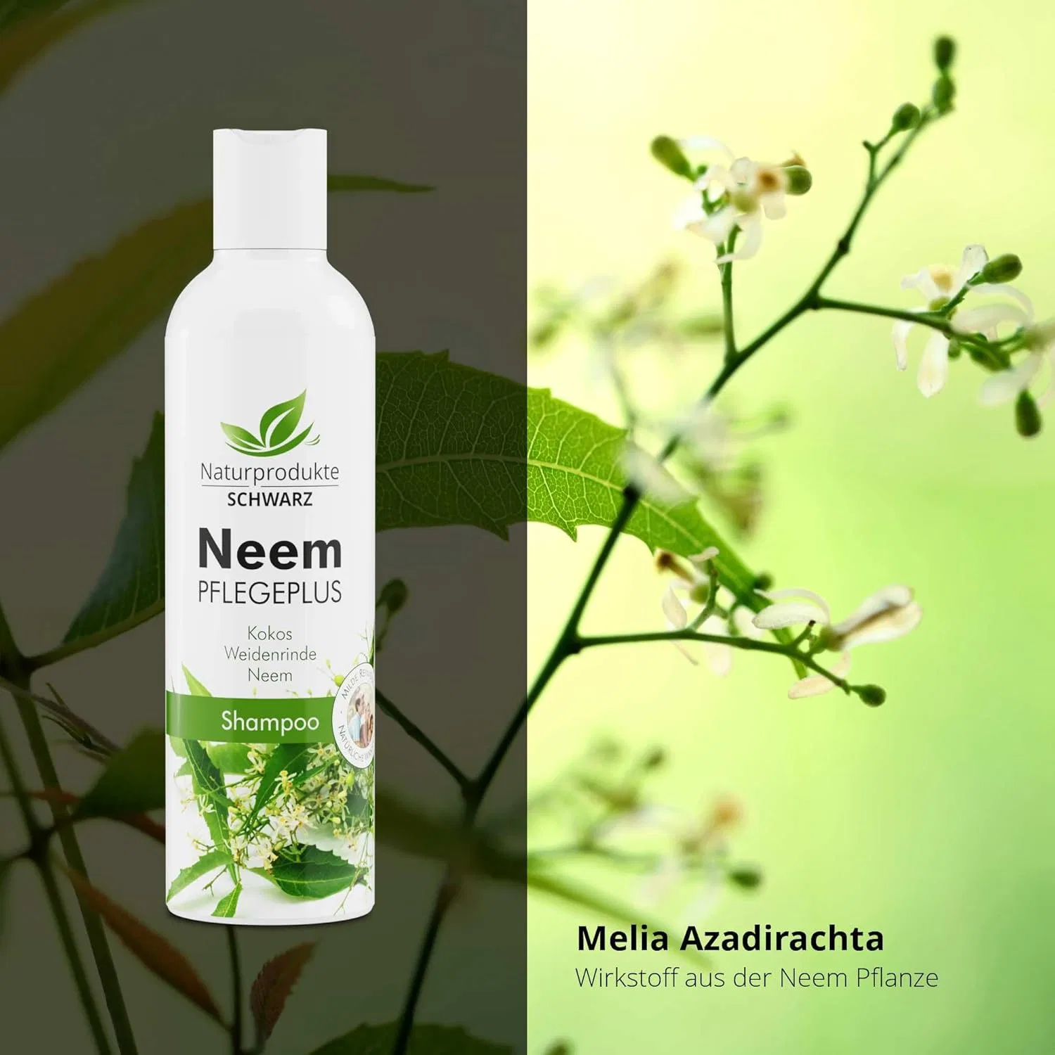 Шампунь «Neem Pflegeplus» с маслом нима и экстрактом коры ивы 250 мл от Naturprodukte Schwarz Naturprodukte Schwarz — фото 4