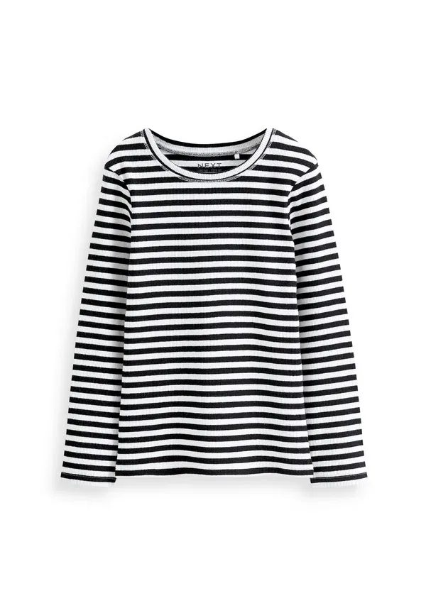 Лонгслив Next, black white stripe, черно-белая полоска — фото 3