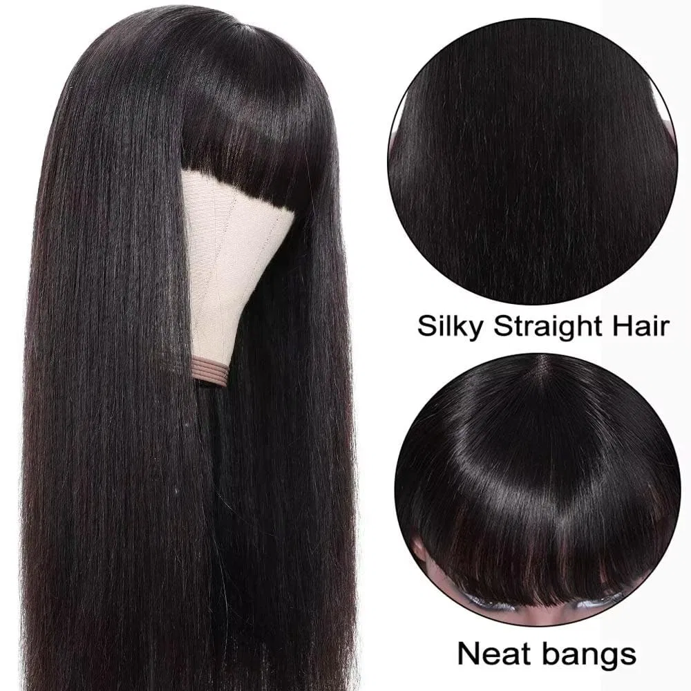 Прямой парик из натуральных волос с челкой от CLASSINE Classine, Natural Black — фото 3