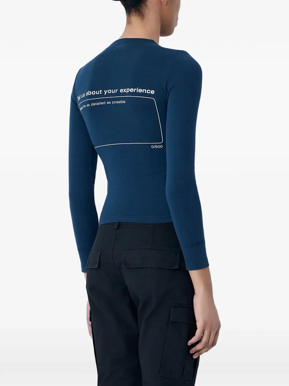 Футболка с длинными рукавами, вышитая звездами Balenciaga, синий — фото 3