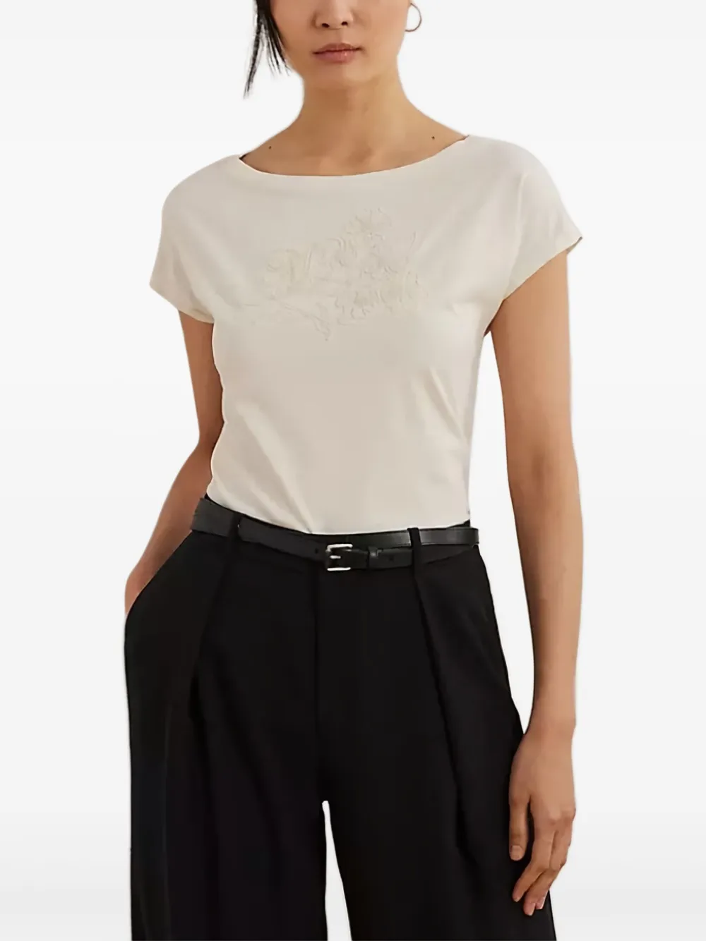 

Футболка с вышивкой Lauren Ralph Lauren, белый