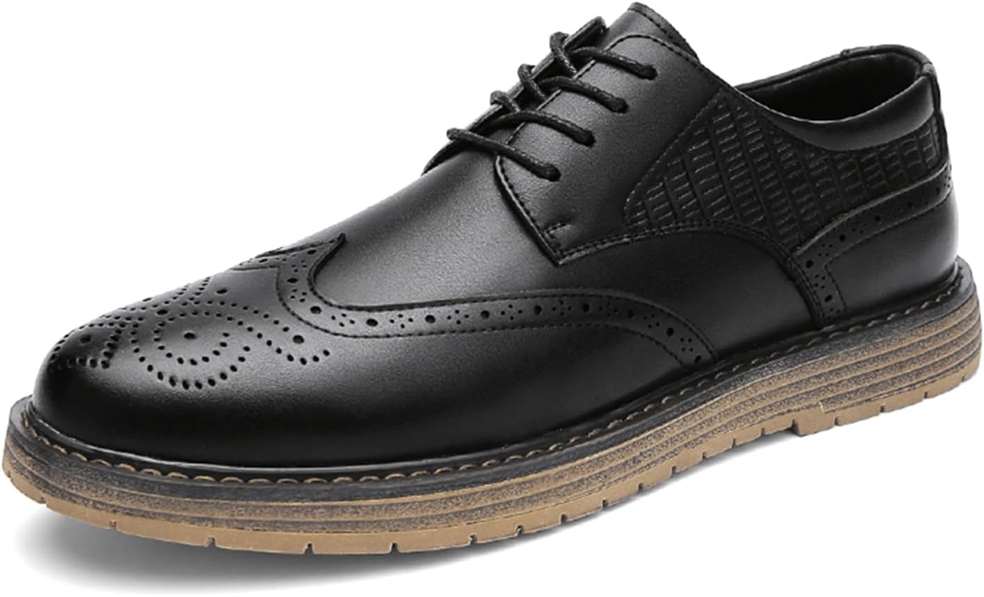 

Мужские туфли из натуральной кожи Оксфорды, деловые кроссовки, удобные броги, формальные и деловые прогулочные туфли Abborora, черный