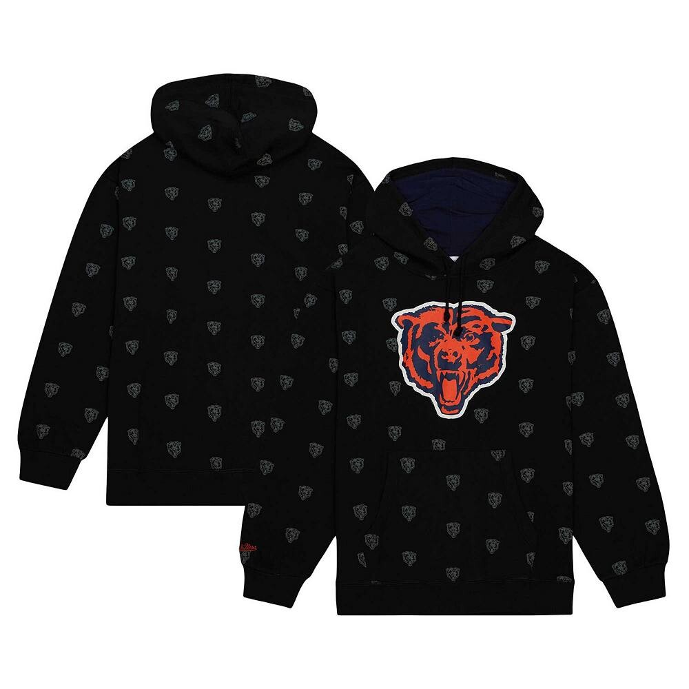 

Мужской черный флисовый пуловер с капюшоном и принтом Mitchell & Ness Chicago Bears, цвет Brs Black