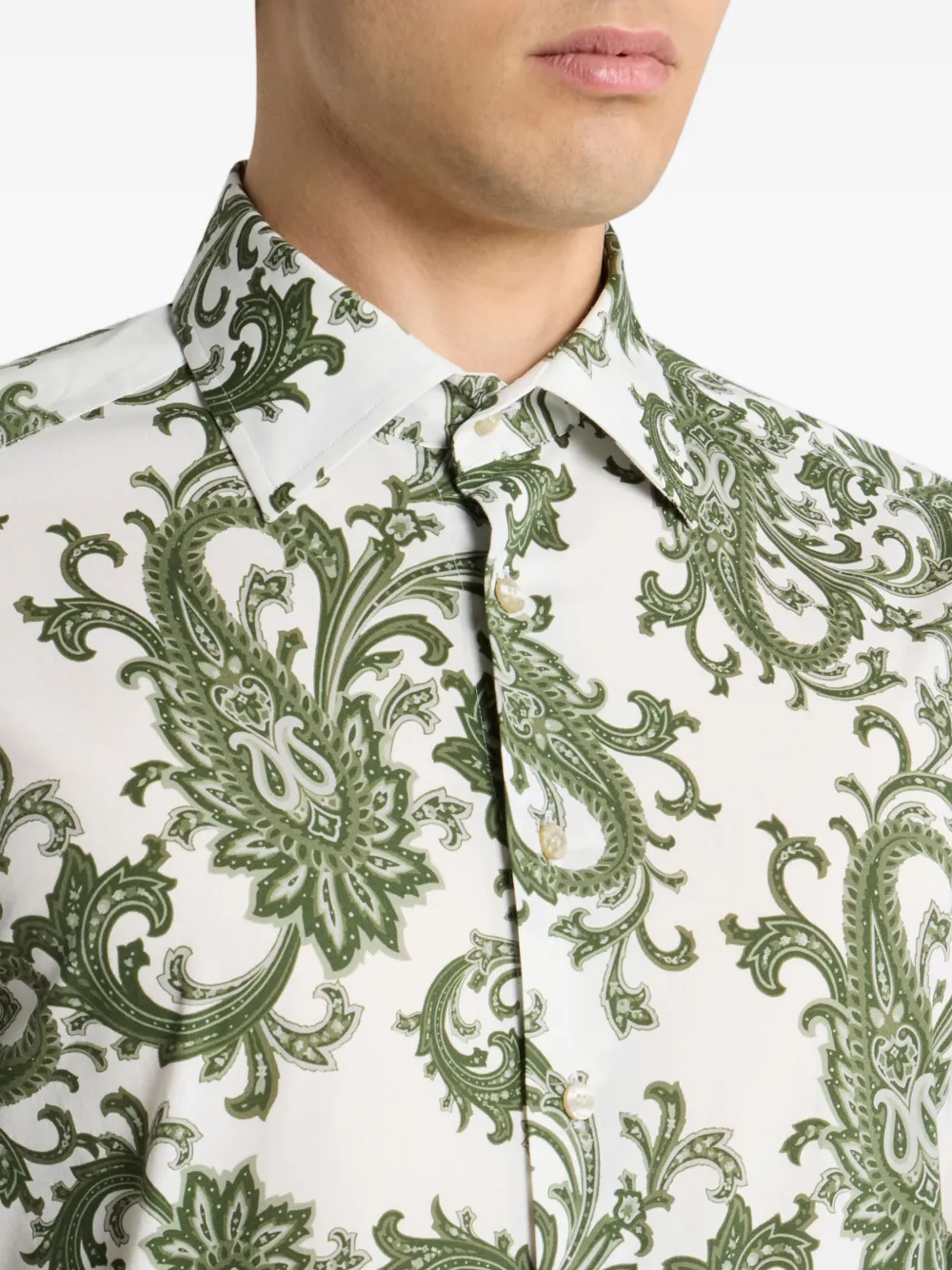 Хлопковая рубашка с узором "пейсли" Etro, белый — фото 4