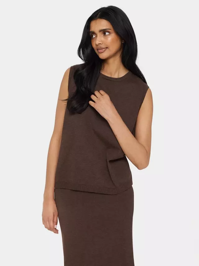 

Топ Saint Tropez Mila Sleeveless Knit, цвет dark oak/melange