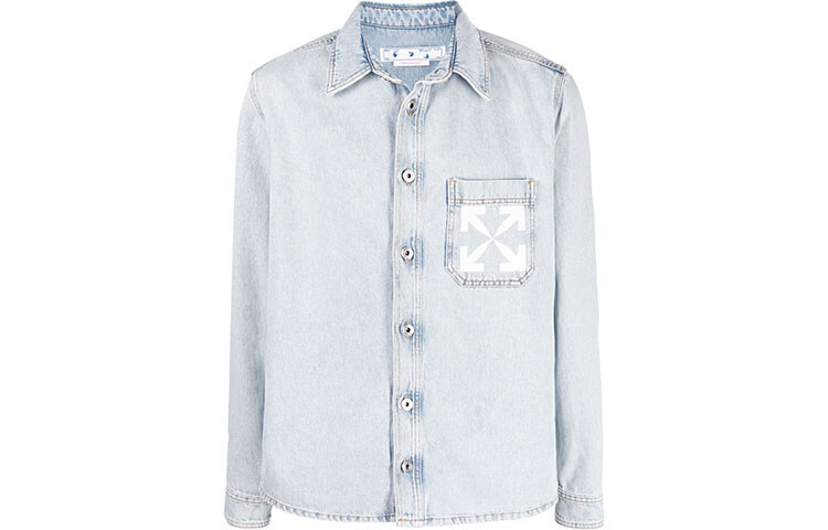 

Рубашка мужская Off-White FW22, светло-синий