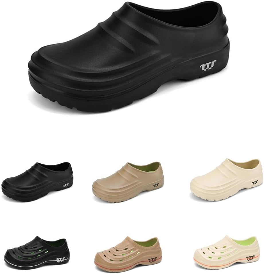 

Сабо Armadillo для медсестер, обувь для поваров унисекс, маслостойкая для мужчин Generic, черный