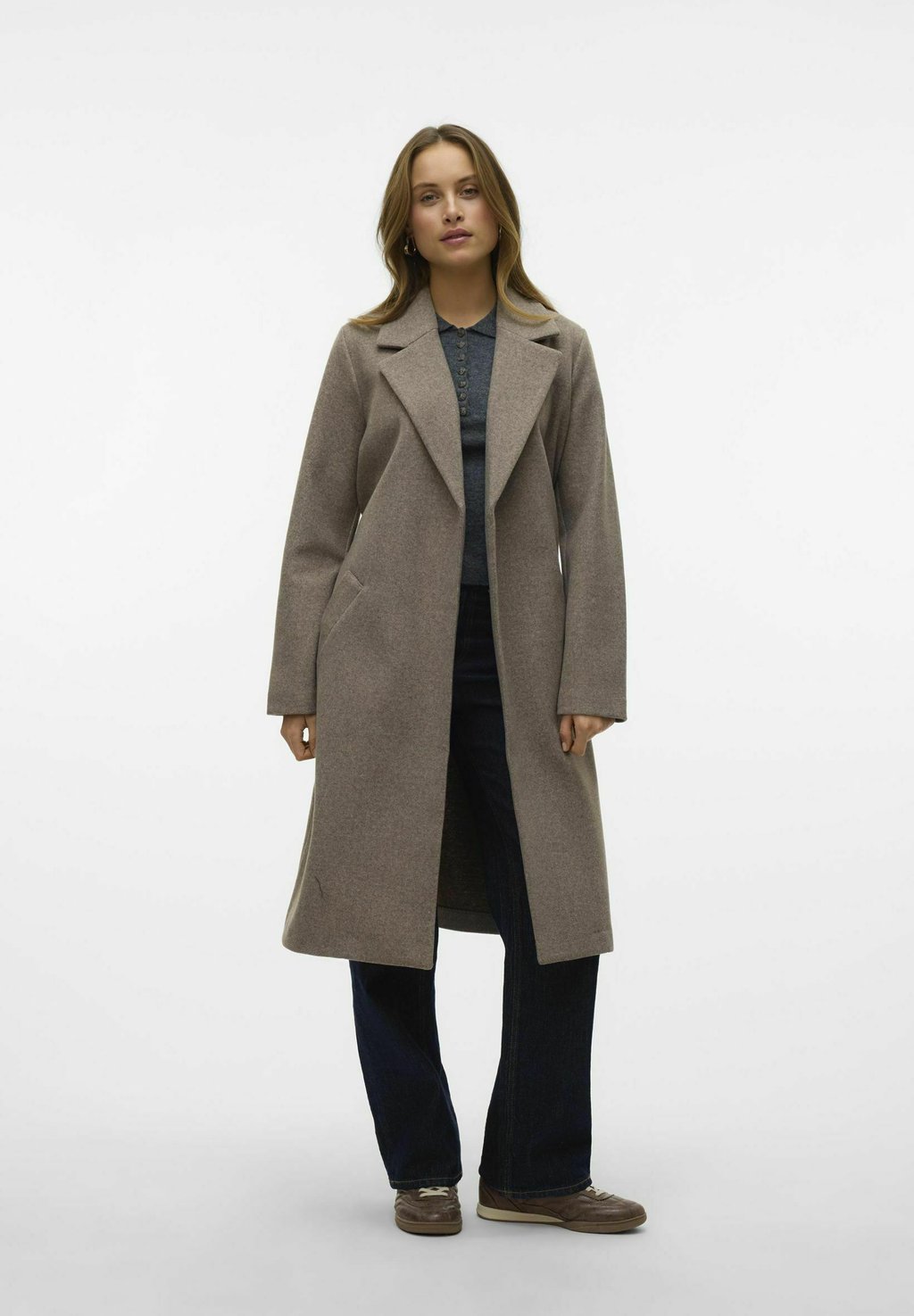 

Классическое пальто VMFORTUNEAYA LONG COAT Vero Moda, темно-коричневый
