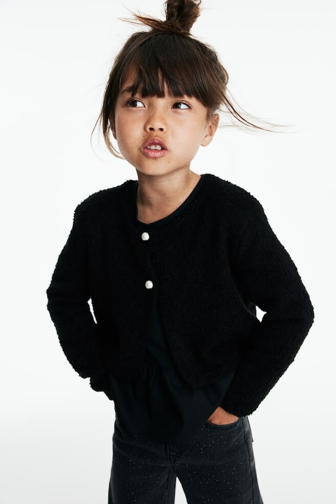 

Кардиган вязки букле H&M, черный