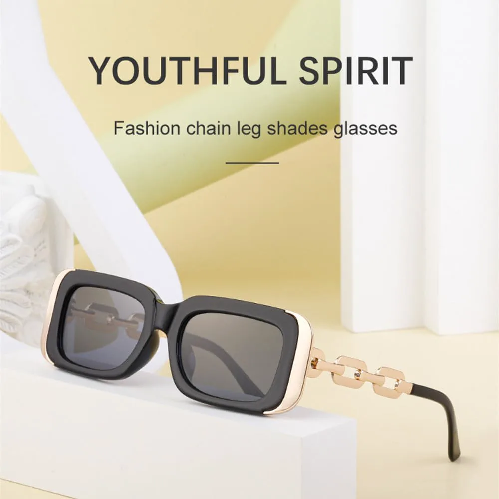 

Модные прямоугольные солнцезащитные очки для женщин, роскошные прямоугольные солнцезащитные очки для женщин, дужки с цепочкой, SUN3854 Generic, C3blackbluegray