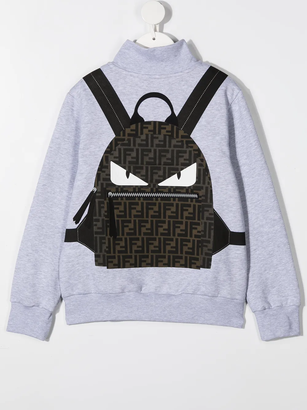 Толстовка с принтом FENDI KIDS, серый — фото 2