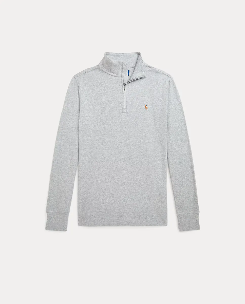 

Хлопковая толстовка для мальчика с полумолнией на половину длины Polo Ralph Lauren, серый