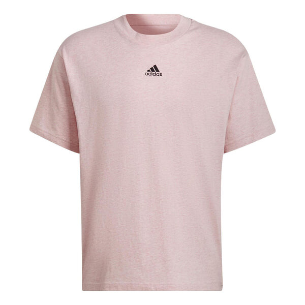 

Футболка adidas Solid Color Logo Micro Mark Casual Short Sleeve Couple Style Pink, мультиколор