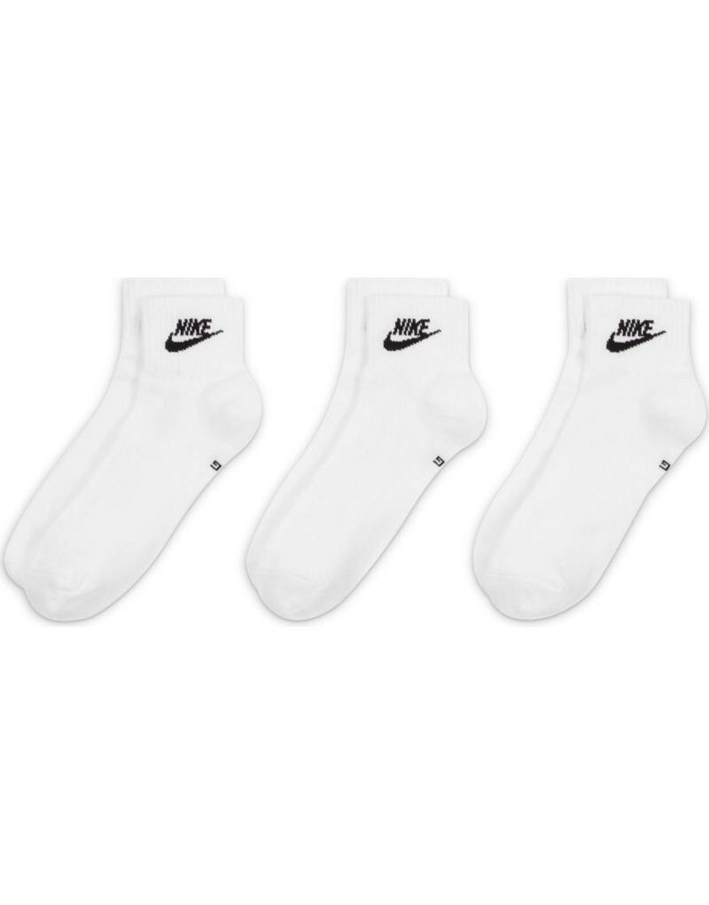 

Комплект из трех белых носков до щиколотки Nike Everyday Essential